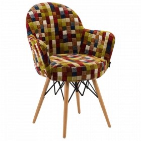 Кресло Gora-V ножки буковые, сиденье с тканью COLOURBOX 7701