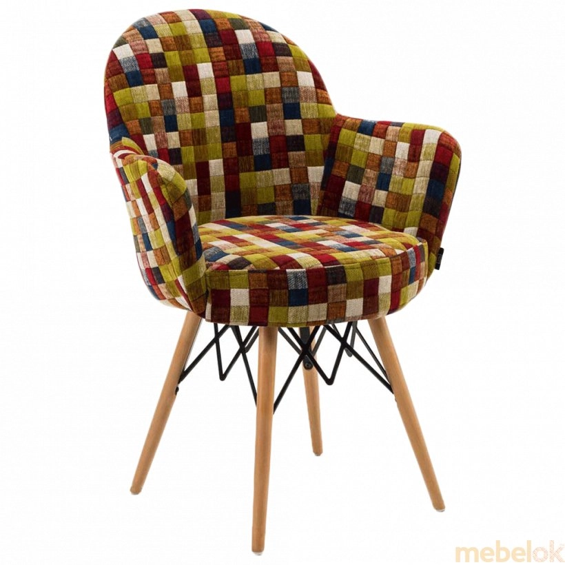 Кресло Gora-V ножки буковые, сиденье с тканью COLOURBOX 7701