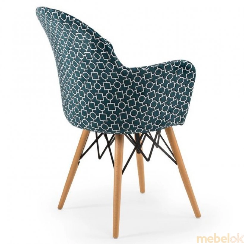 стілець з виглядом в обстановці (Крісло Gora-V ніжки букові, сидіння з тканиною ARTCLASS 808)