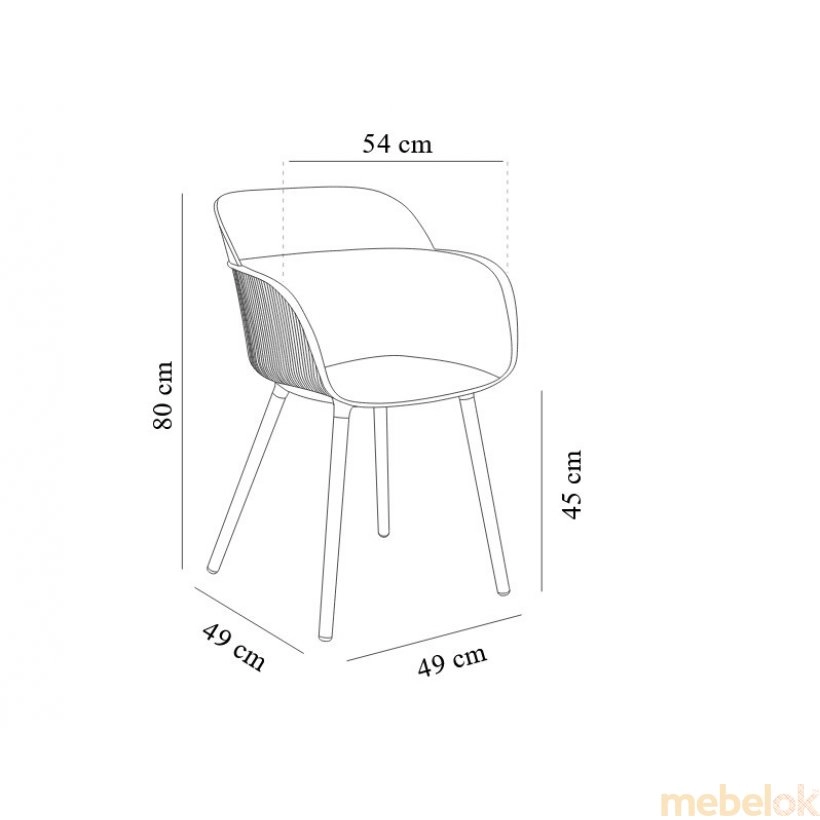 стул с видом в обстановке (Стул Tilia Shell-P черный)