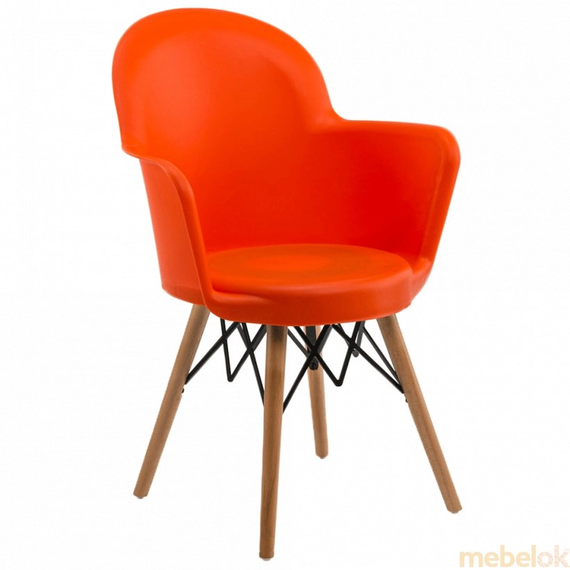 Кресло Gora-V ножки буковые оранжевое