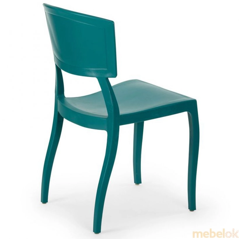 стул с видом в обстановке (Стул Orient зеленая нефть)