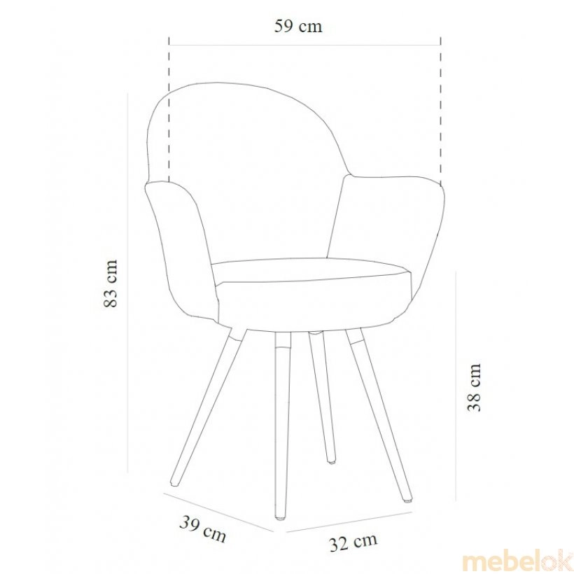 Кресло Gora-N ножки буковые, сиденье с тканью ARTNUVO 46094 - V6
