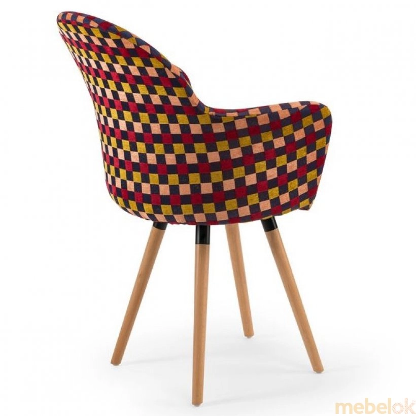 стул с видом в обстановке (Кресло Gora-N ножки буковые, сиденье с тканью ARTNUVO 46094 - V6)