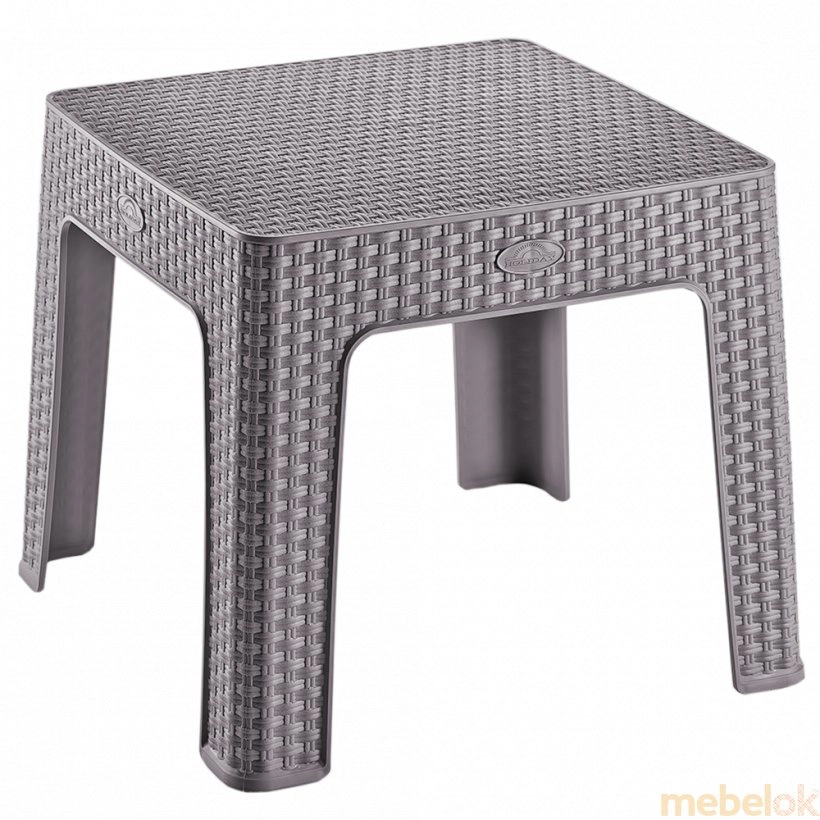 Столик для кофе под ротанг Irak Plastik 45x45 серый