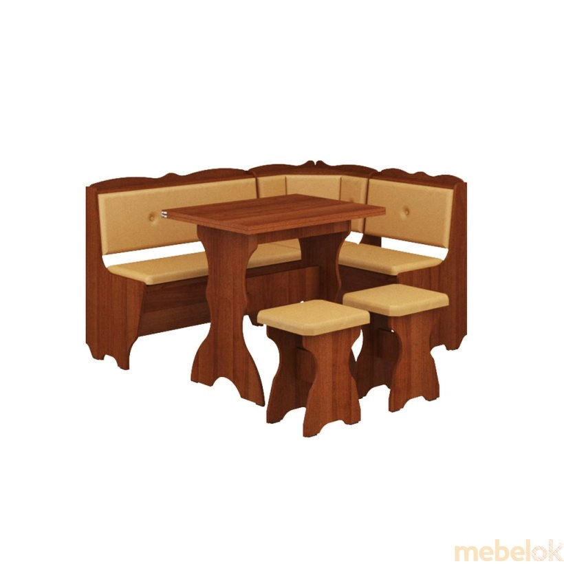 Зеркальное отражение - Кухонный уголок Лорд с раскладным столом венге/коричневый (113065)