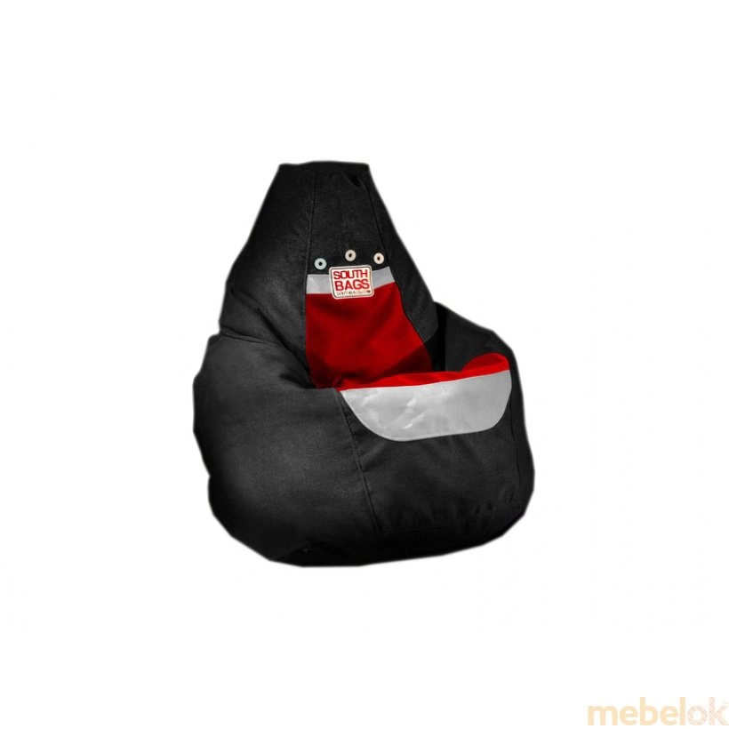 Кресло-мешок Груша Трехцветная черное