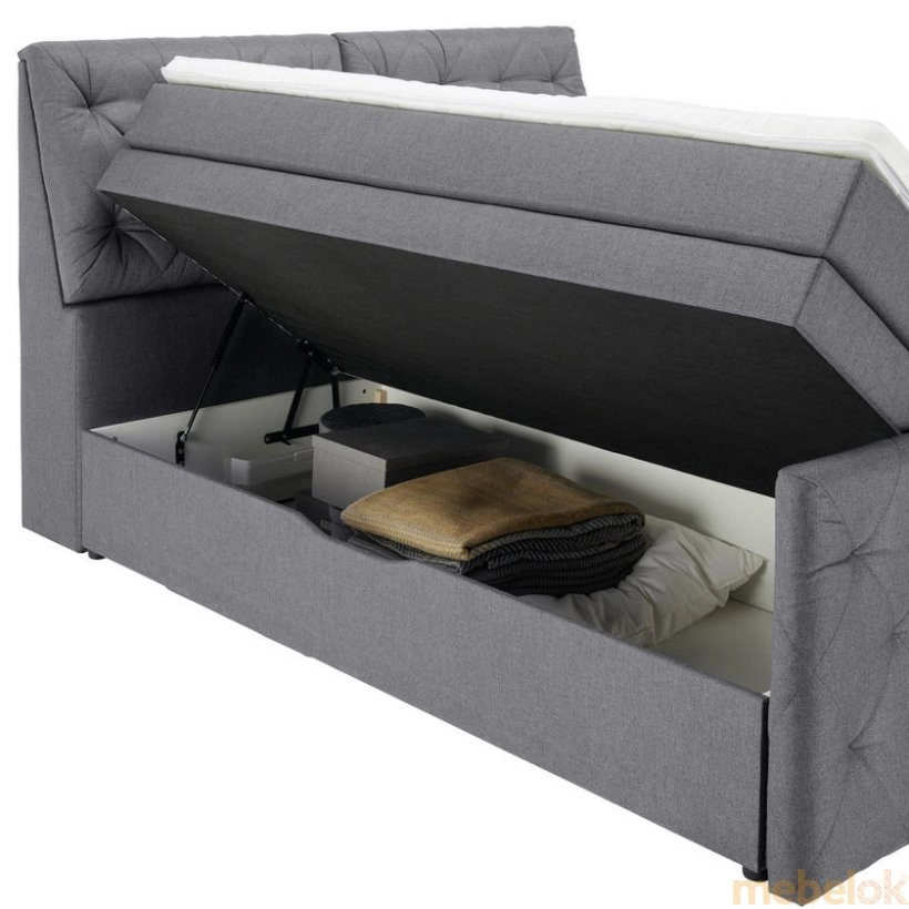 кровать с видом в обстановке (Кровать Инсбрук 180 см темно-серый)