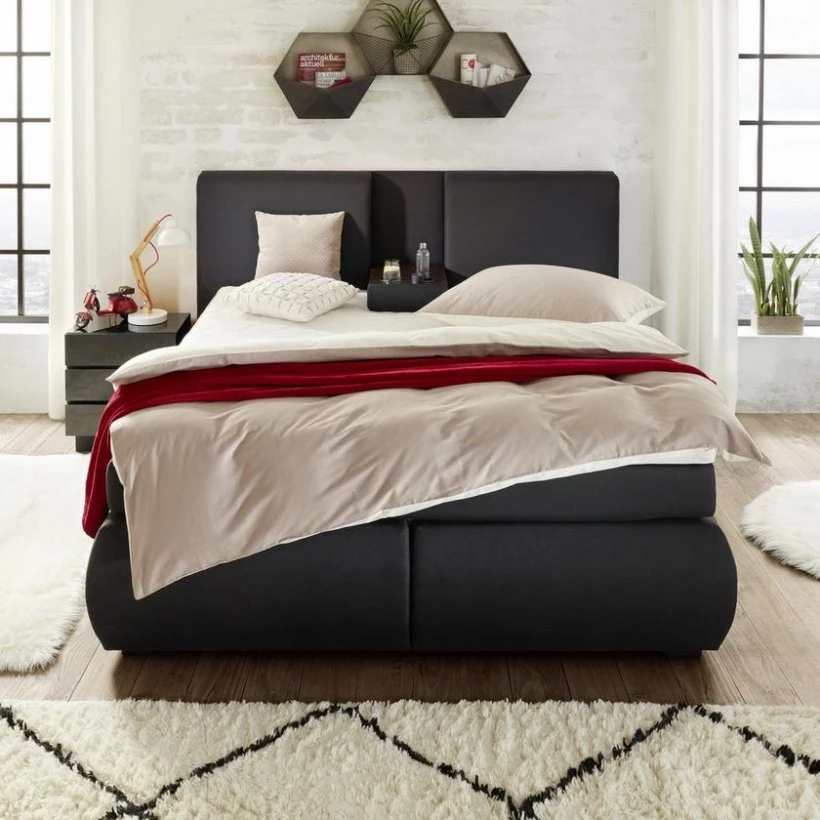 ліжко з виглядом в обстановці (Ліжко Джет 180 см світло-сірий)
