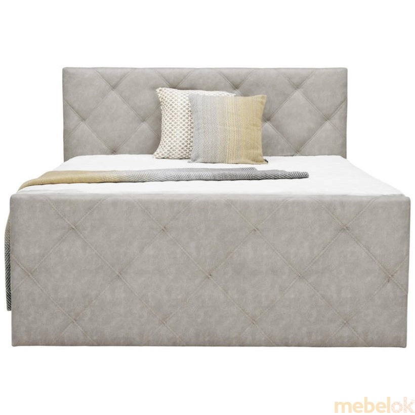 кровать с видом в обстановке (Кровать Флоренция 180 см серый)