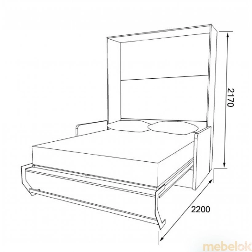 кровать с видом в обстановке (Шкаф-кровать-диван HF PLUS-140)