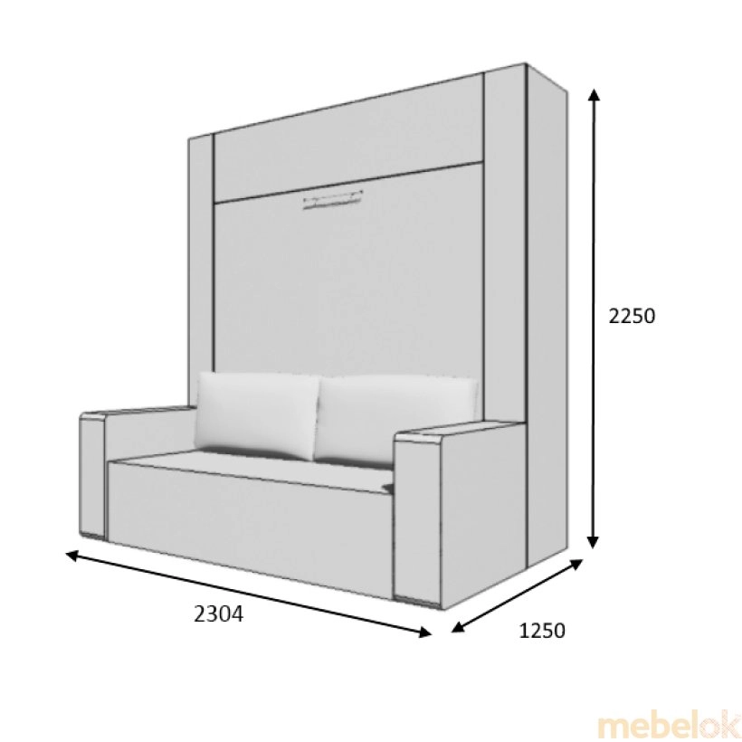 Шкаф-кровать-диван Smartmebel ISIDA-180 (180 см х 200 см Нимфея Альба) (N 100-50) від фабрики SmartMebel (Смарт Мебель)