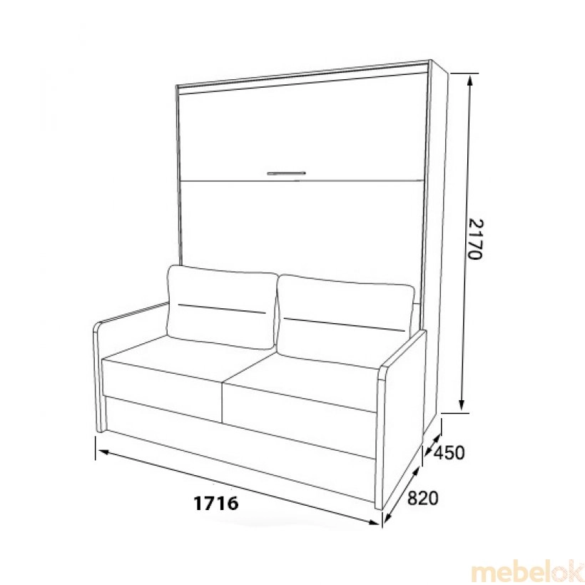 Шафа-ліжко-диван HF PLUS-160 від фабрики SmartMebel (Смарт Мебель)