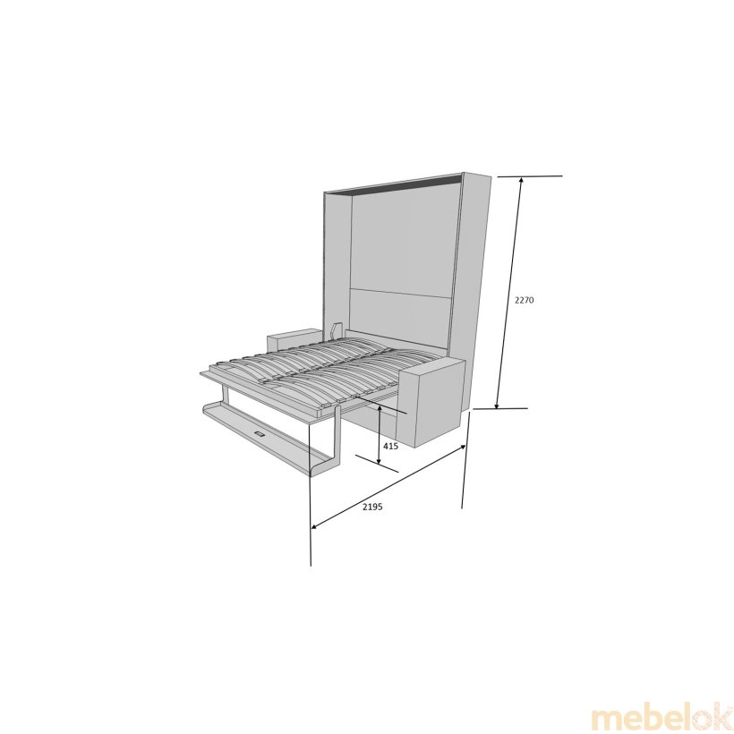 ліжко з виглядом в обстановці (Шкаф-Кровать-Диван Smartmebel SOUL-180 (180 см х 200 см Нимфея Альба) (N-44))