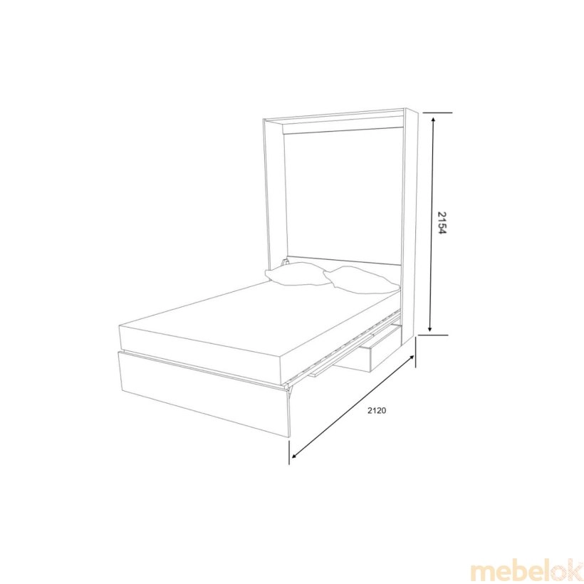 ліжко з виглядом в обстановці (Шкаф-Кровать-Диван Smartmebel MIRA SOFA PLUS 140 (140 см х 200 см Нимфея Альба, Анжелик) (N 100-9))