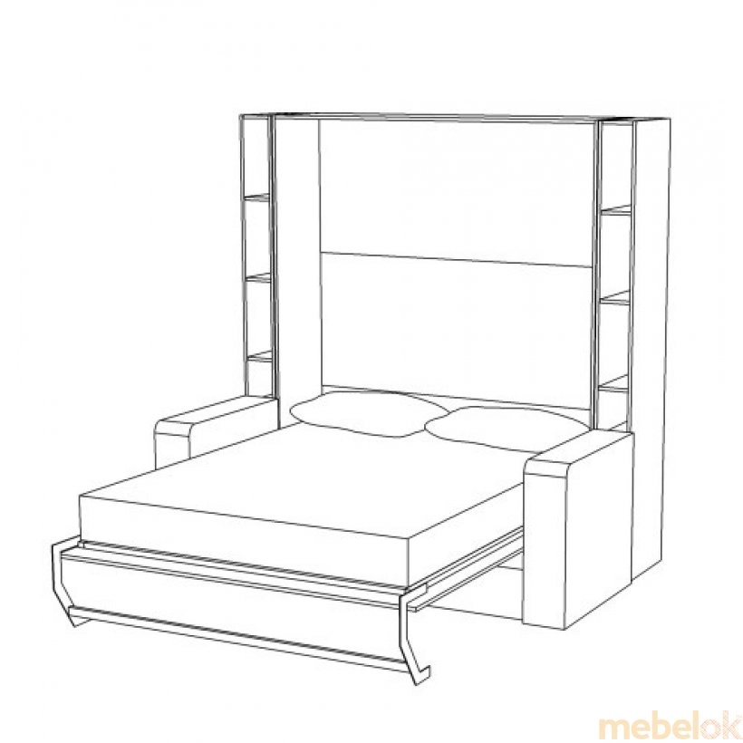 кровать с видом в обстановке (Шкаф-кровать-диван HF PLUS-160 K2)