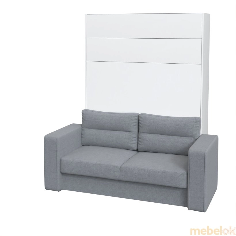 Шкаф-кровать-диван Smartmebel JUPITER-180 NEW (180 см х 200 см Нимфея Альба) (N 100-41)
