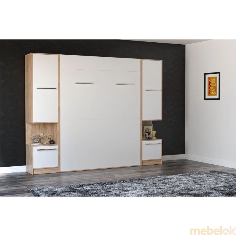 Комплект мебели со шкафом-кровать Smartmebel MIRA (160 см х 200 см Нимфея Альба) (N 100-53)