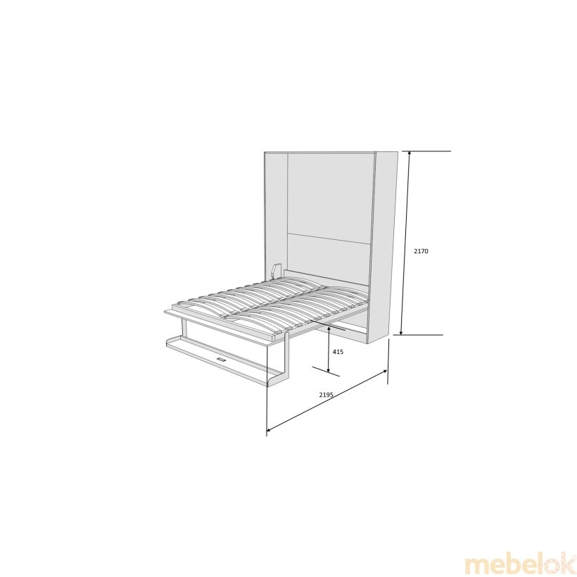 ліжко з виглядом в обстановці (Шкаф-кровать Smartmebel SOUL-160 (160 см х 200 см Нимфея Альба) (N 100-22))