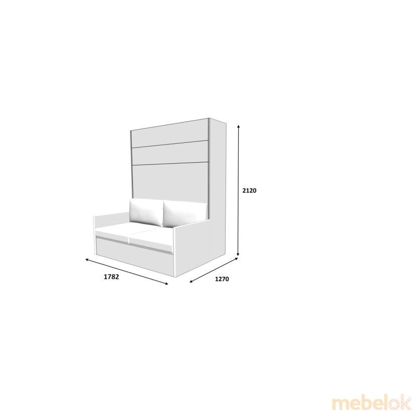 Шкаф-кровать-диван Smartmebel JUPITER-160 (160 см х 200 см Нимфея Альба) (N 100-37) від фабрики SmartMebel (Смарт Мебель)