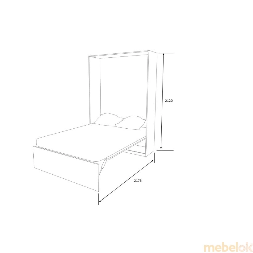 ліжко з виглядом в обстановці (Шкаф-кровать Smartmebel JUPITER-180 (180 см х 200 см Нимфея Альба) (N 100-20))