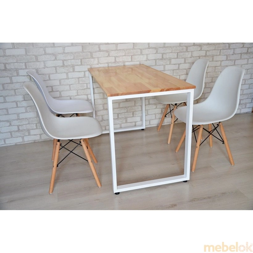 Комплект Риго стіл та 4 стільці Білий/Натуральний від фабрики Tavol (Тавол)