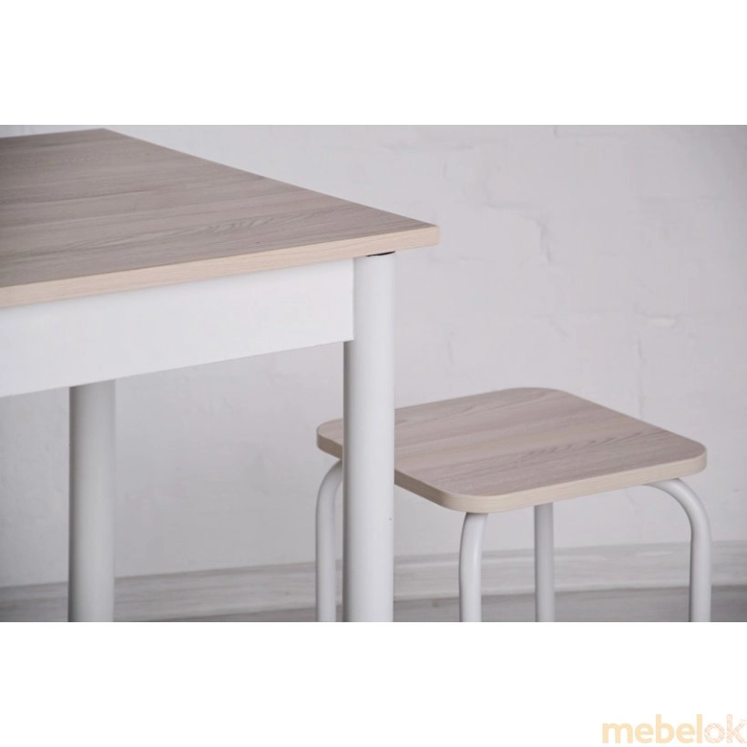 Комплект Ретта стіл і 3 табурети білий / ясен від фабрики Tavol (Тавол)