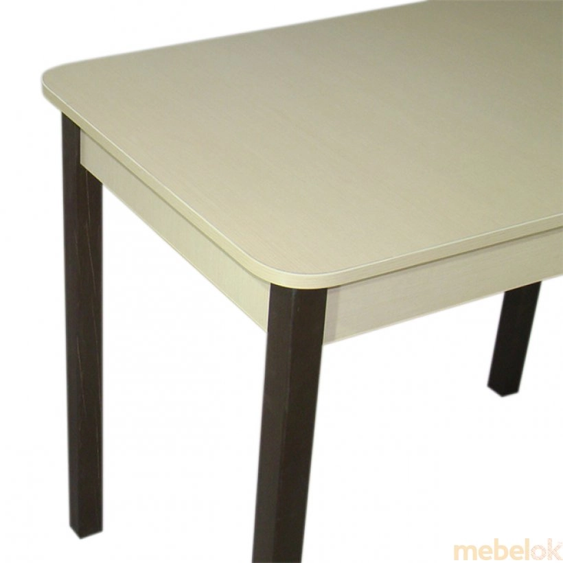 Комплект Классик стол и 4 табурета Черный/Молочный с другого ракурса