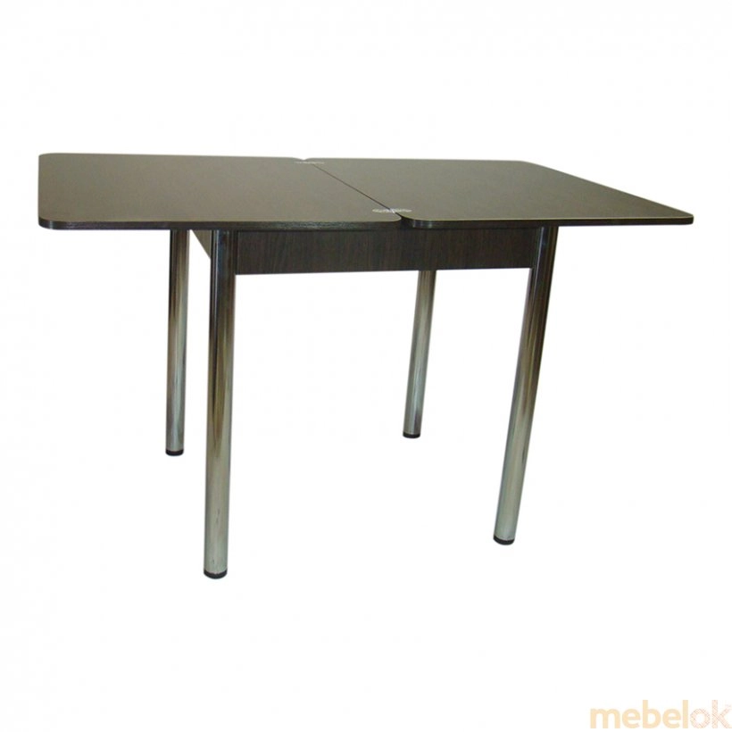 стол с видом в обстановке (Стол Формади раскладной на металлических ножках Хром/Венге)