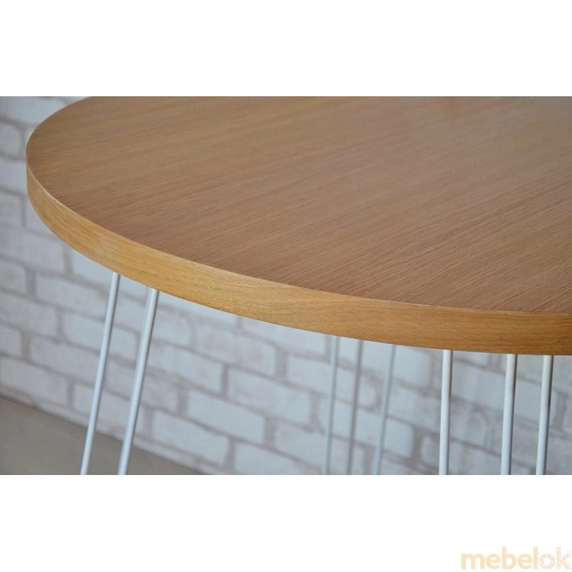 стіл з виглядом в обстановці (Стіл Мірент D800 Білий/Дуб шпон)