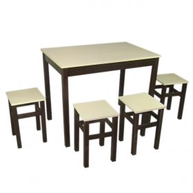 Комплект Видрис стол и 4 табурета Венге/Молочный