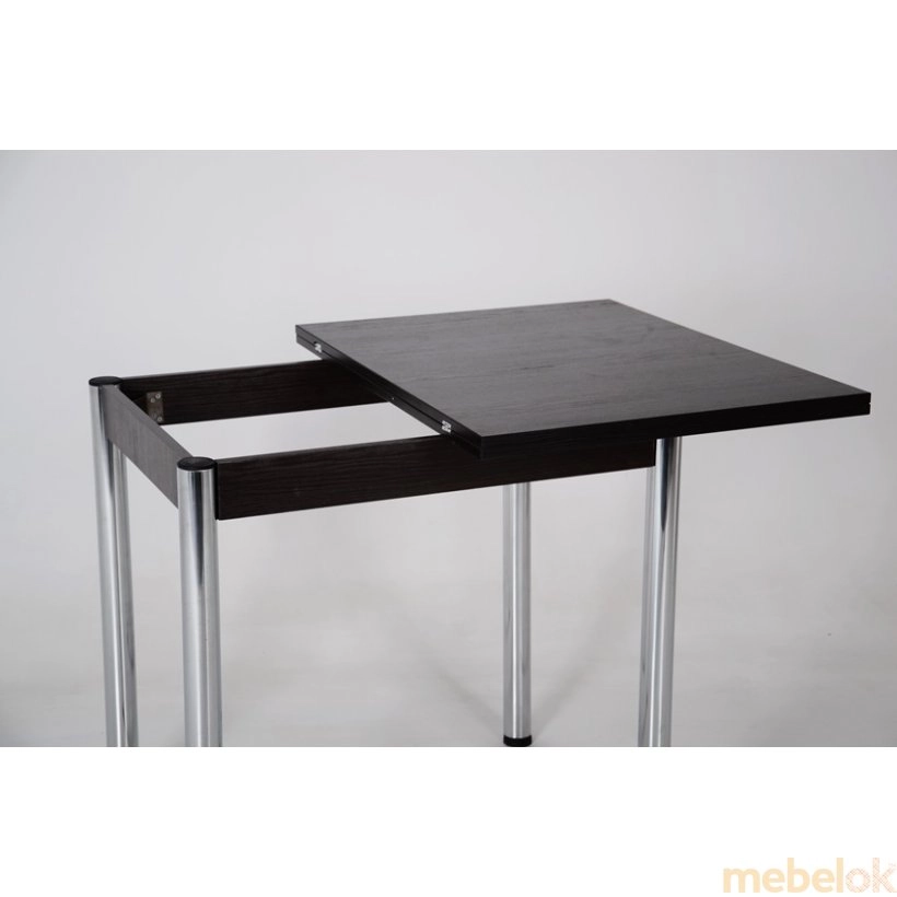стіл з виглядом в обстановці (Стіл Ретта розкладний на металевих ніжках Хром/Венге)