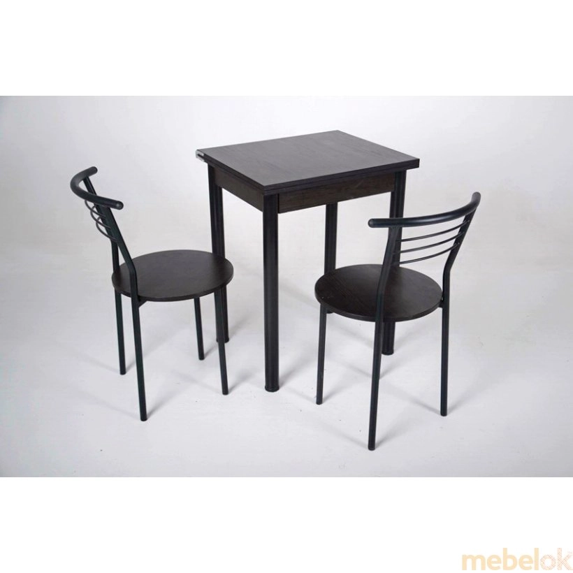 Комплект Компакт стол раскладной и 2 стула Черный/Венге от фабрики Tavol (Тавол)