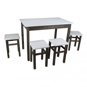 Комплект Легно стол и 4 табурета Белый