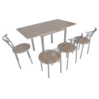 Комплект Гранді стіл розкладний та 4 стільці Хром/Ясен (300632)