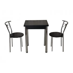Комплект Компакт стіл розкладний і 2 стільці Хром / чорний