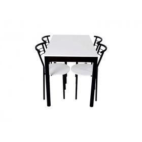 Комплект Видрис Б стол и 4 стула Черный/Белый