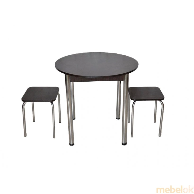 Комплект Крег D800 стол и 2 табурета Хром/Венге