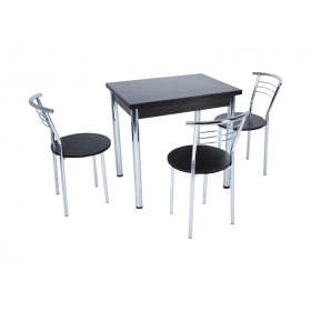 Комплект Ретта стол раскладной и 3 стула Хром/Венге