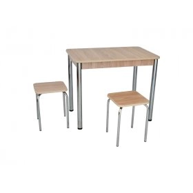 Комплект Классик стол и 2 табурета Хром/Ясень
