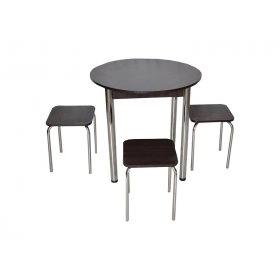 Комплект Крег D800 стол и 3 табурета Хром/Венге