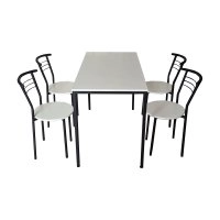 Комплект КС 8.5 стіл 120х70 і 4 стільці чорний / білий
