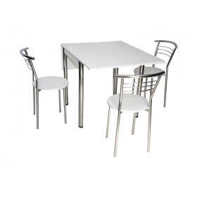 Комплект Фолді стіл розкладний на металевих ніжках та 3 стільці