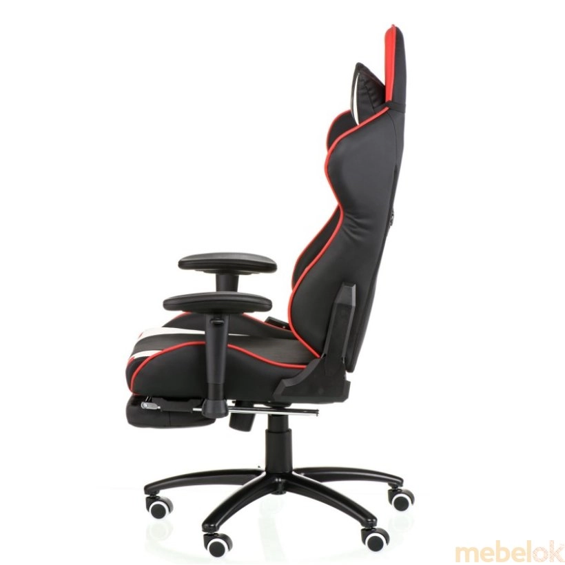 стілець з виглядом в обстановці (Крісло ExtremeRace black/red/white with footrest)