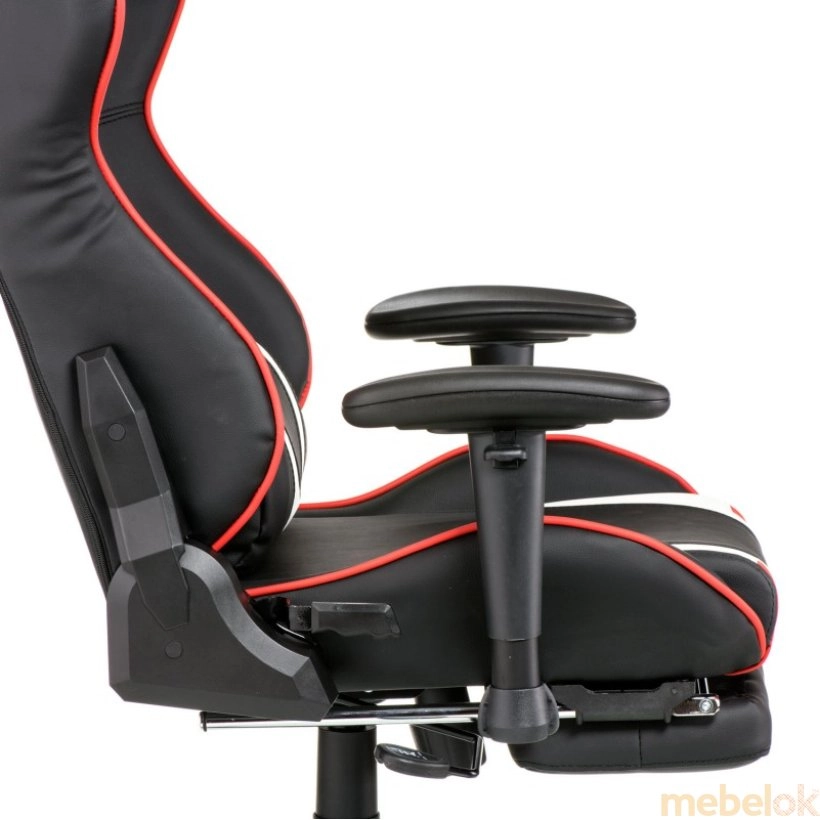 Крісло ExtremeRace black/red/white with footrest з іншого ракурсу