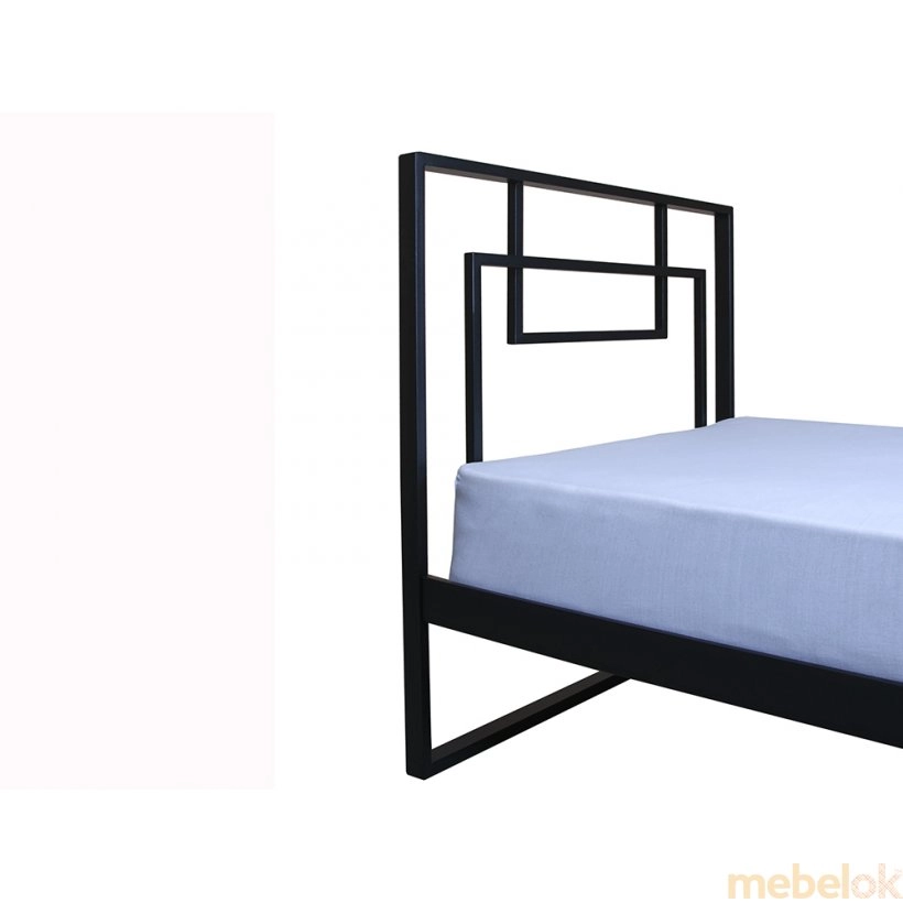 кровать с видом в обстановке (Кровать SONATA 90x200 black)