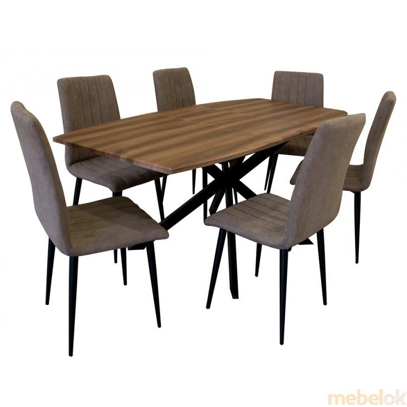 стіл з виглядом в обстановці (Стол Solere black/brown)