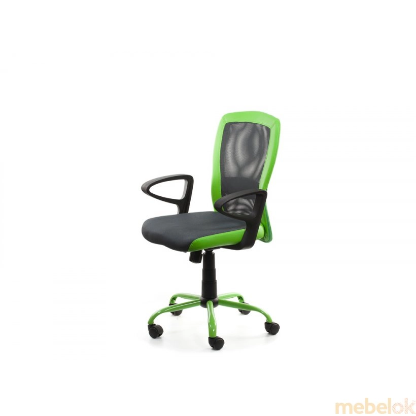 стілець з виглядом в обстановці (Крісло офісне Паола (чорно-зелене))