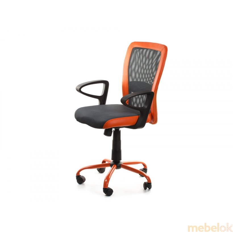 стілець з виглядом в обстановці (Крісло офісне Паола (сіро-помаранчевий))
