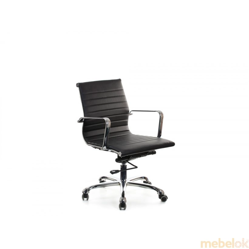 Крісло офісне Ріко (чорне/хром)